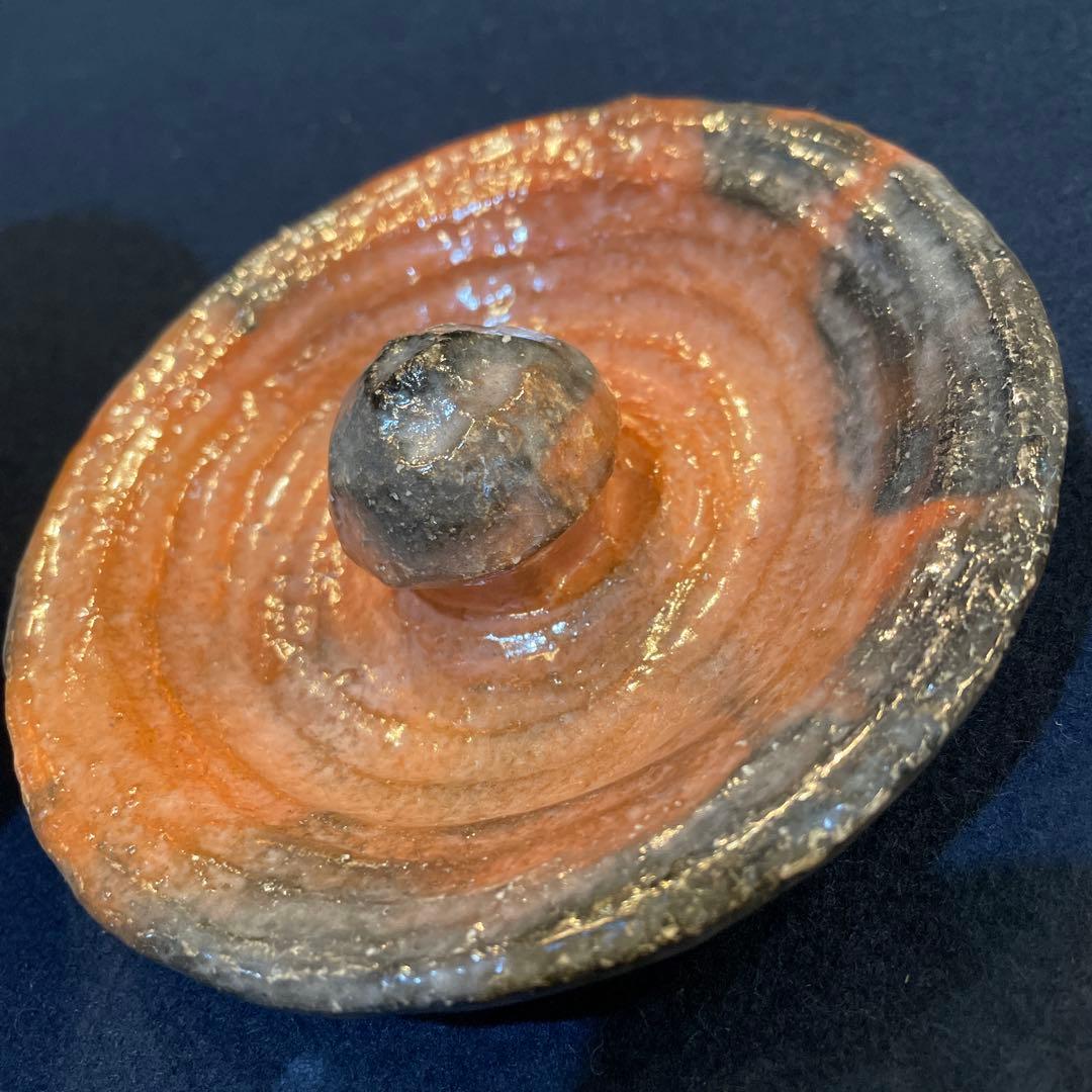 茶道具【吉村 楽入】(造)の『赤楽 種壷 水指』共箱　※美品【吉村 重生】水指