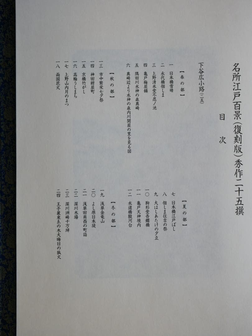 逸品　　松坂屋　広重　名所江戸百景（復刻版）秀作25撰