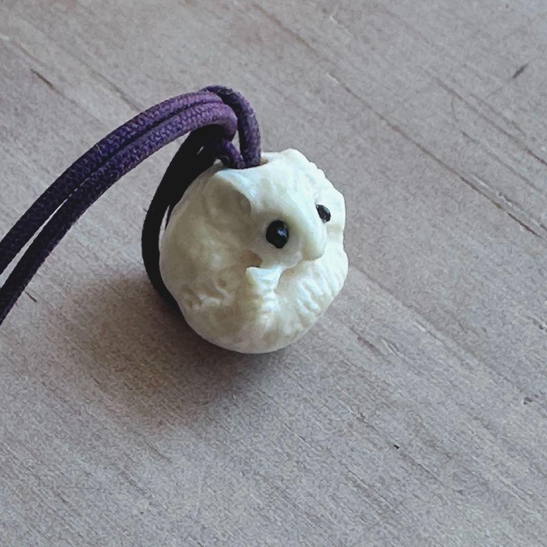 丸鼠　根付け　提げもの　正昭　在銘