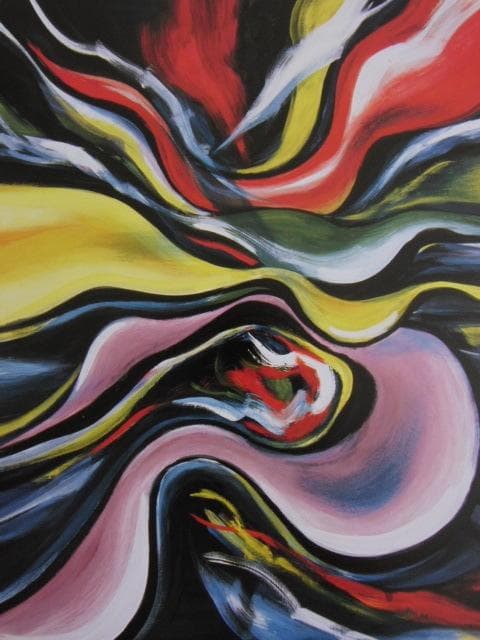 岡本太郎、【流れる夢】、希少な大判額装用画集より、新品高級額装付