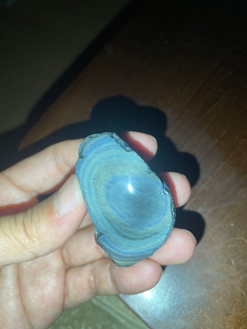 研磨品　十勝石玲瓏　ブルー、イエロー　レインボーオブシディアン