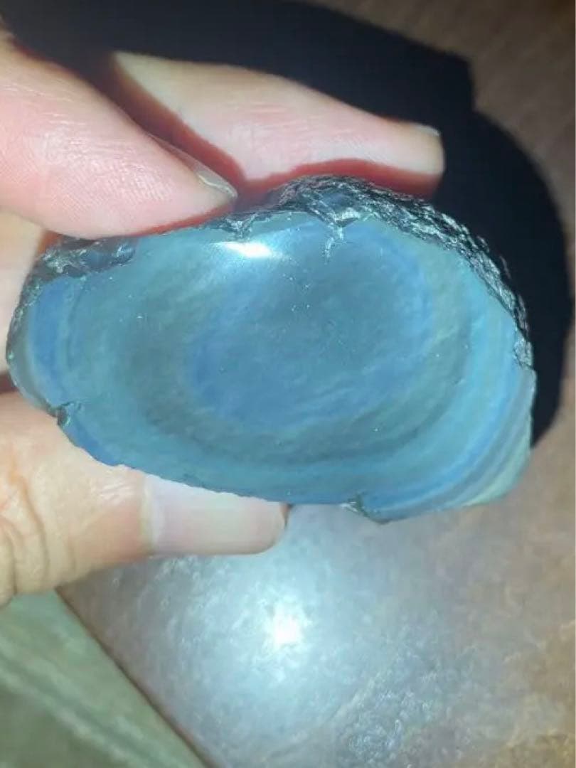 研磨品　十勝石玲瓏　ブルー、イエロー　レインボーオブシディアン