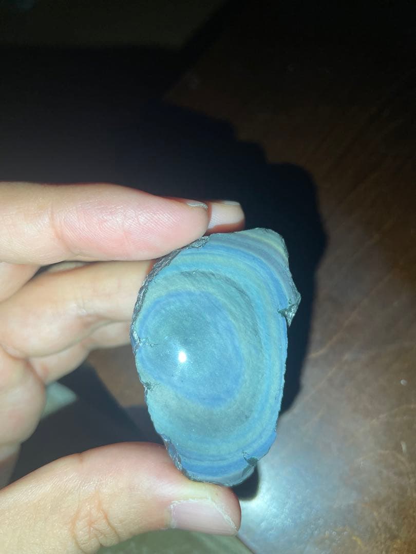 研磨品　十勝石玲瓏　ブルー、イエロー　レインボーオブシディアン