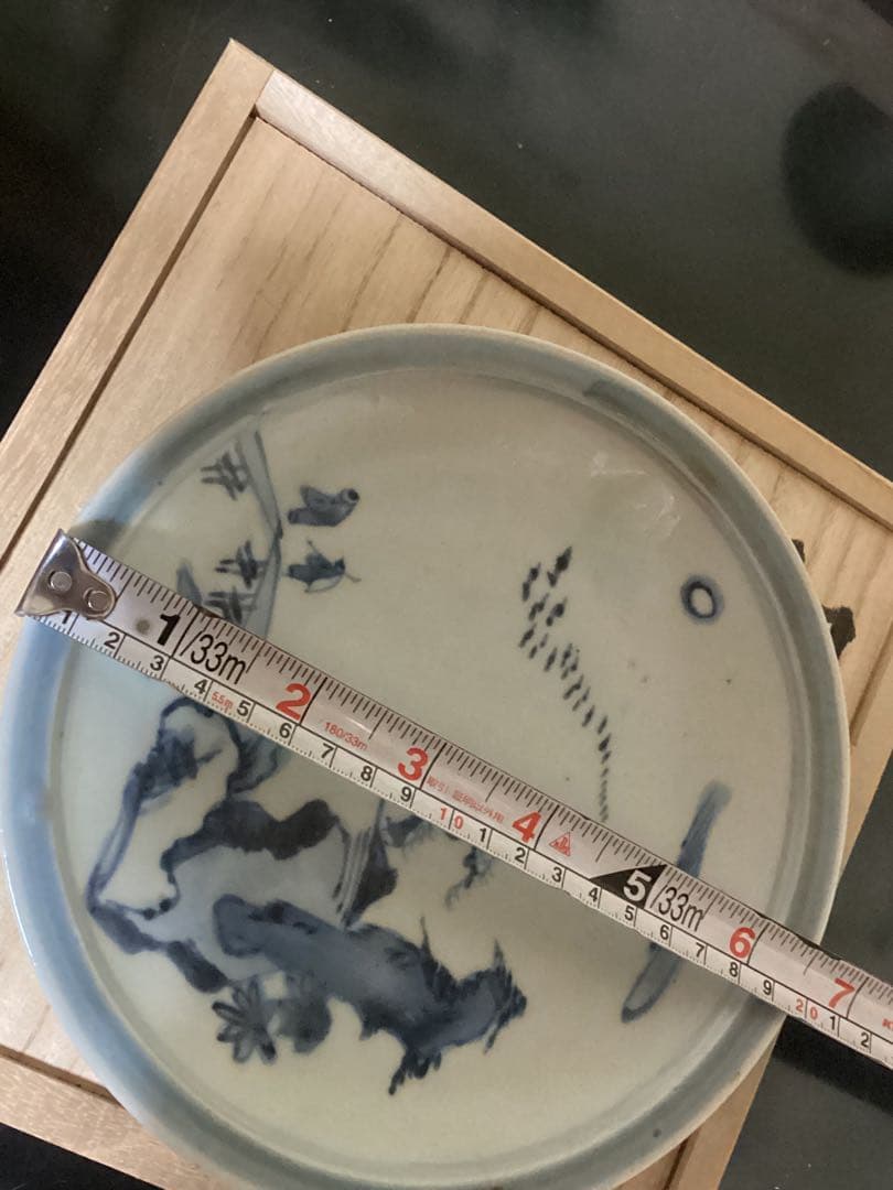 江戸初期伊万里　染付山水風景図　時代物コレクション出品