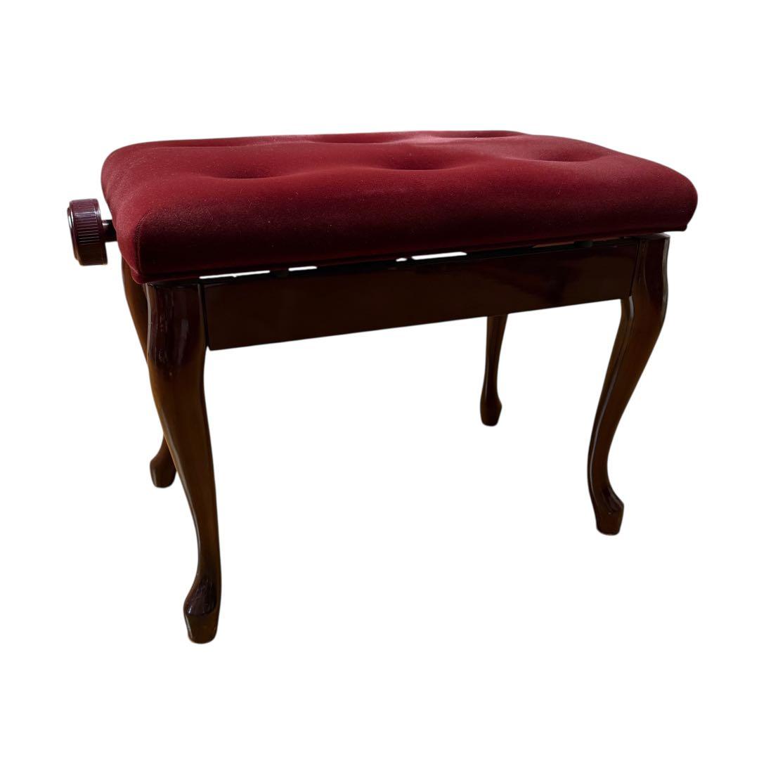 KAWAI 昇降式 ピアノ椅子 猫脚 ワインレッド 河合楽器 正規タグ有
