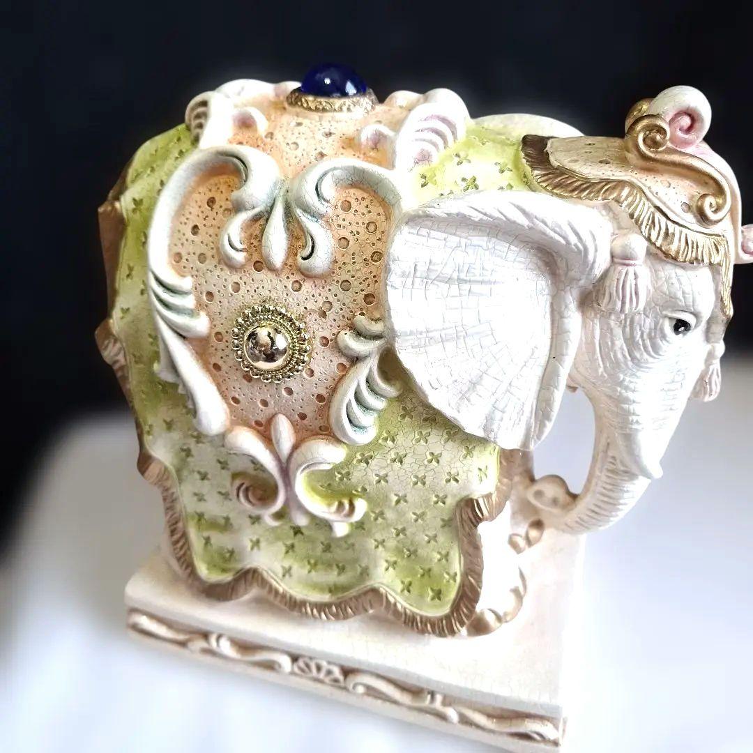 象の置物　2体セット　　陶器　オブジェ　運気上昇　インテリア　ヴィンテージ