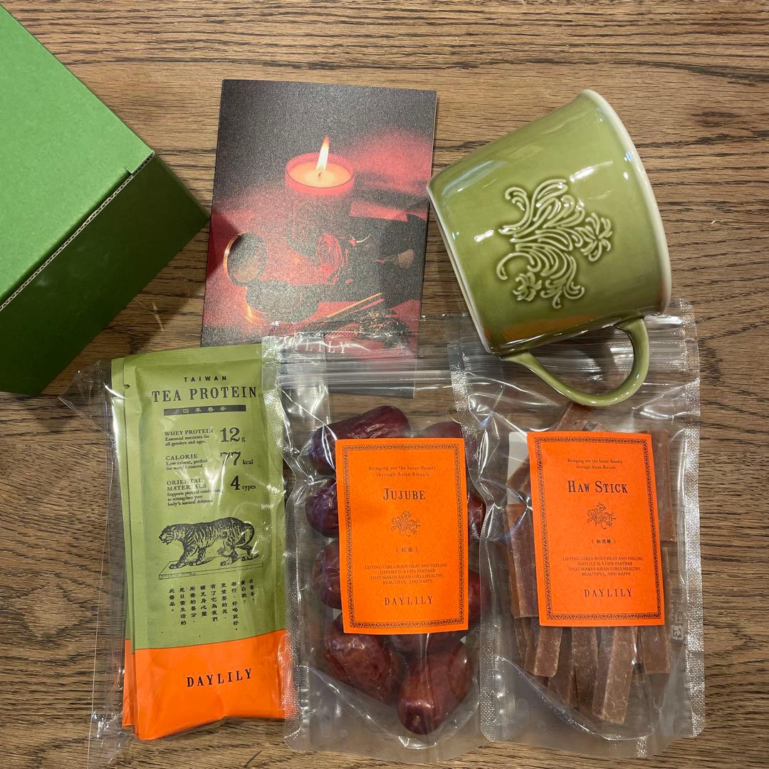 DAYLILY ティープロテイン・紅棗・ハウスティック、マグカップ4点セット