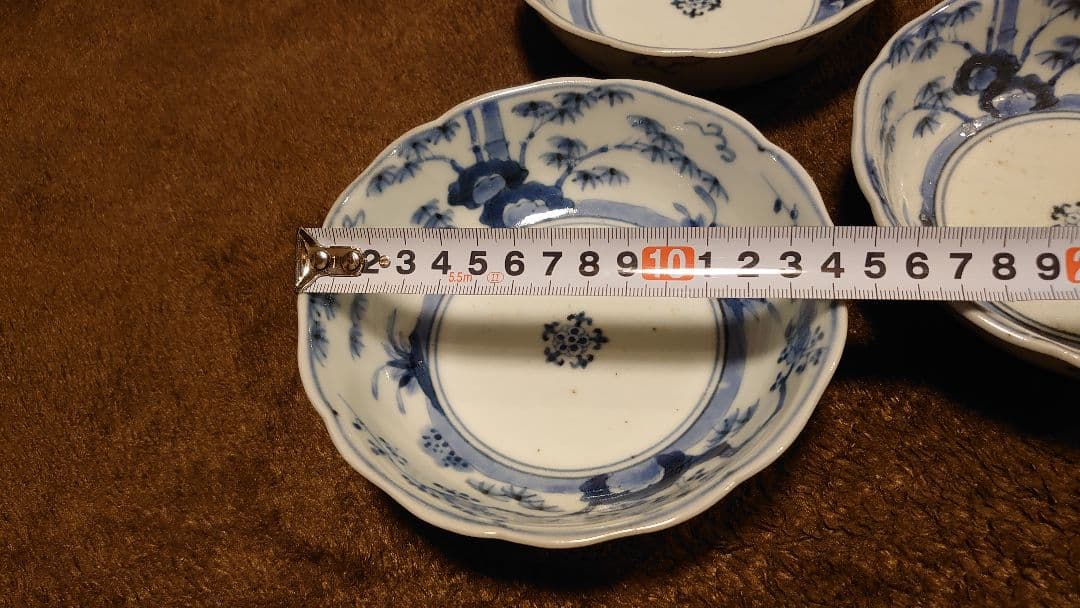 古伊万里　伊万里　染付　渦福　なます皿　輪華皿　３客