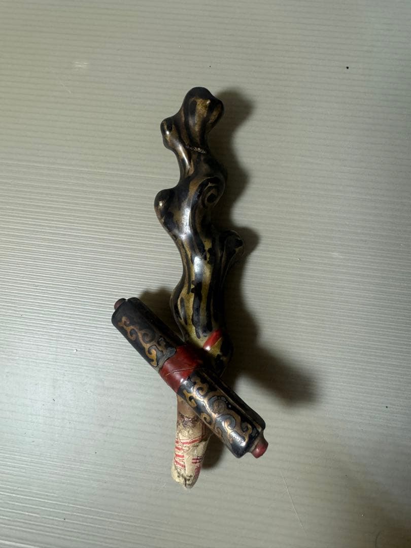 2281 九谷焼 古九谷 金彩色絵七福神 寿老人像 置物　特大　高50cm時代物