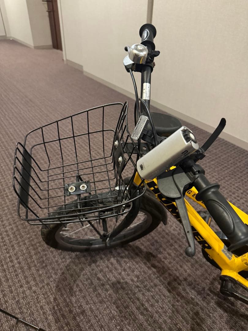 HUMMER 子供用自転車 前カゴ付き 黄色