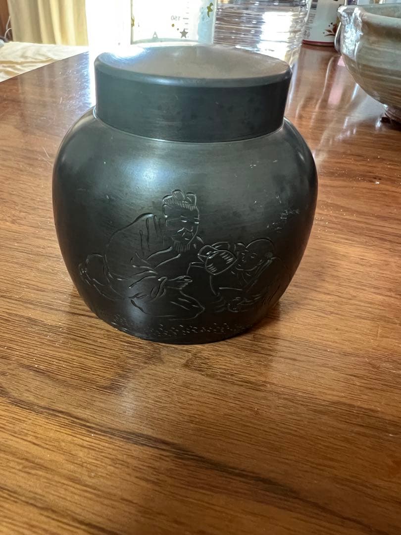 中国茶入り 古錫　茶道具