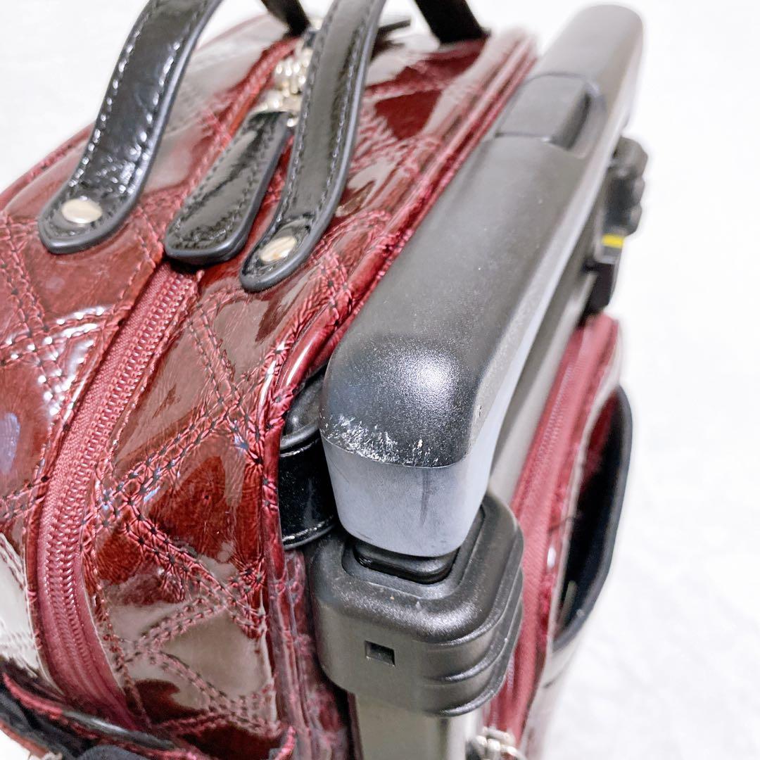 SWANY　エマイロ　エナメル　ショッピングカート　ボルドー　ストッパー付　４輪