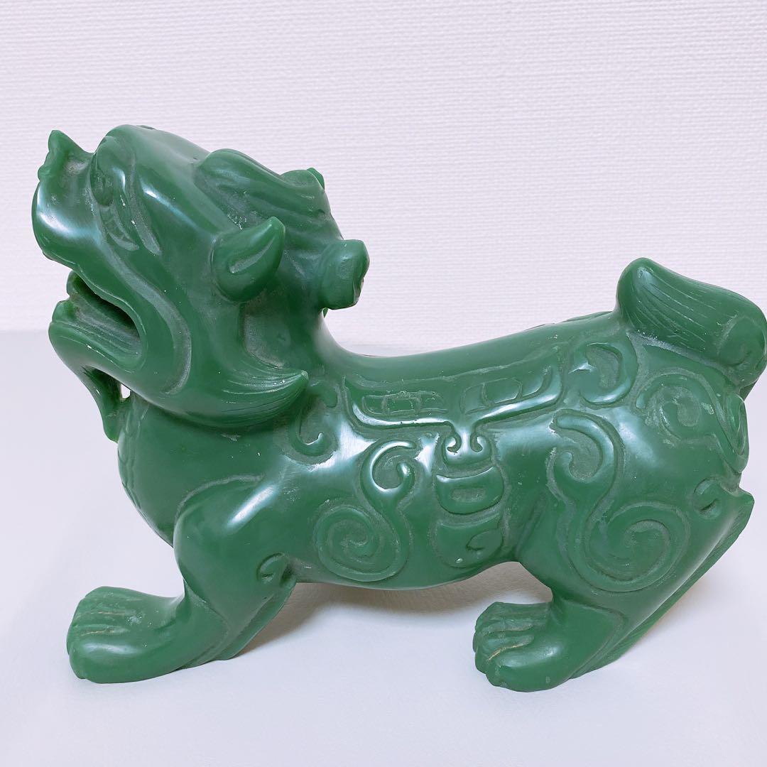 砡製　獅子置物　箱付 4.3kg