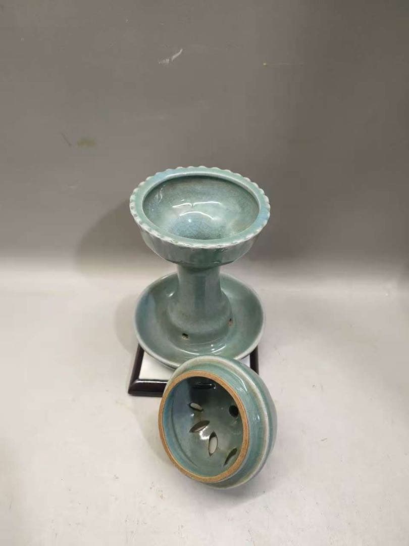 宋汝窯香炉　香薰炉　陶芸　骨董品　古美術品