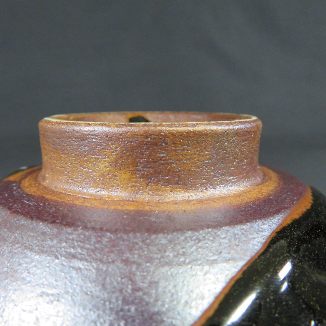 茶碗 会津焼 酔月焼 抹茶碗 木箱 共箱 茶器 茶道具 黒 茶