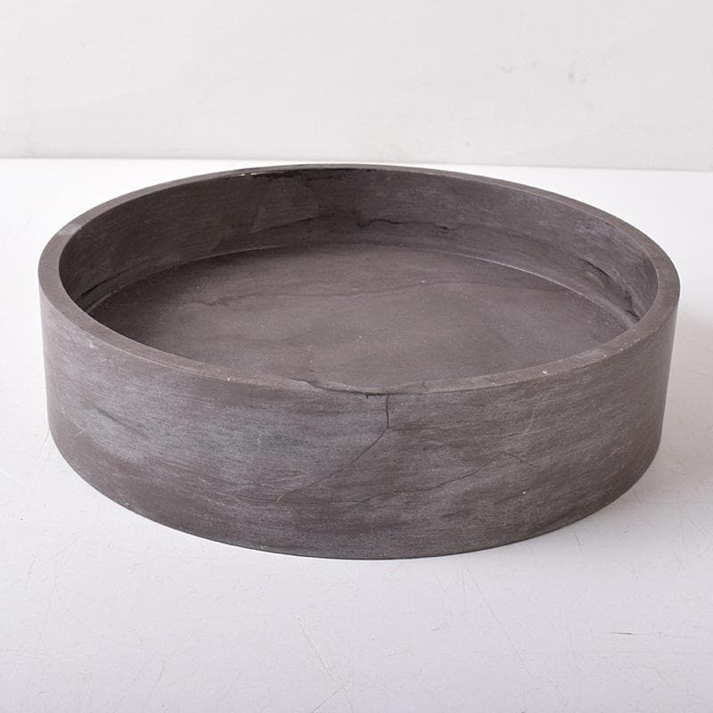 たまご中国　書道具　端渓硯　圓硯　唐木蓋付　C　7575