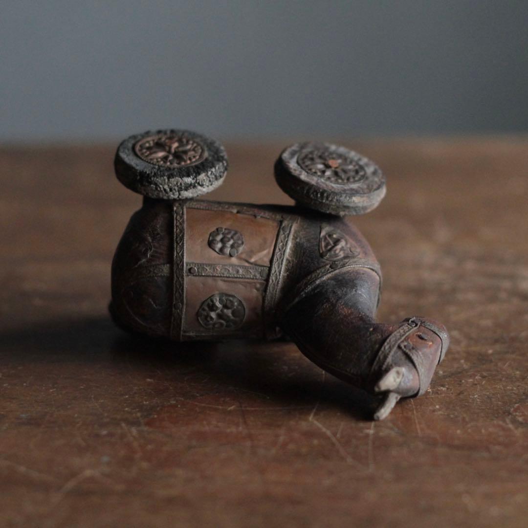 古い 馬車（うまぐるま） 木彫 オブジェ 古道具 アンティーク No.2