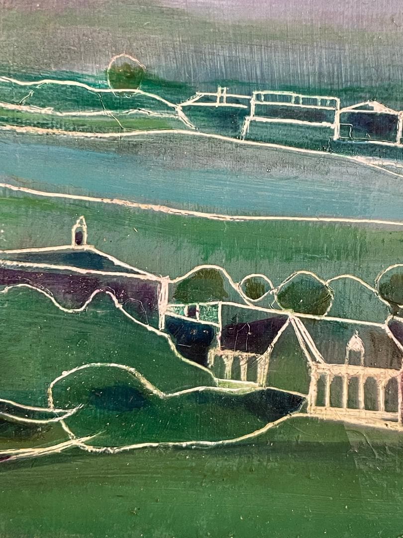 「真作」作者不明　風景画　油彩画　額装　サイン有り　SM号