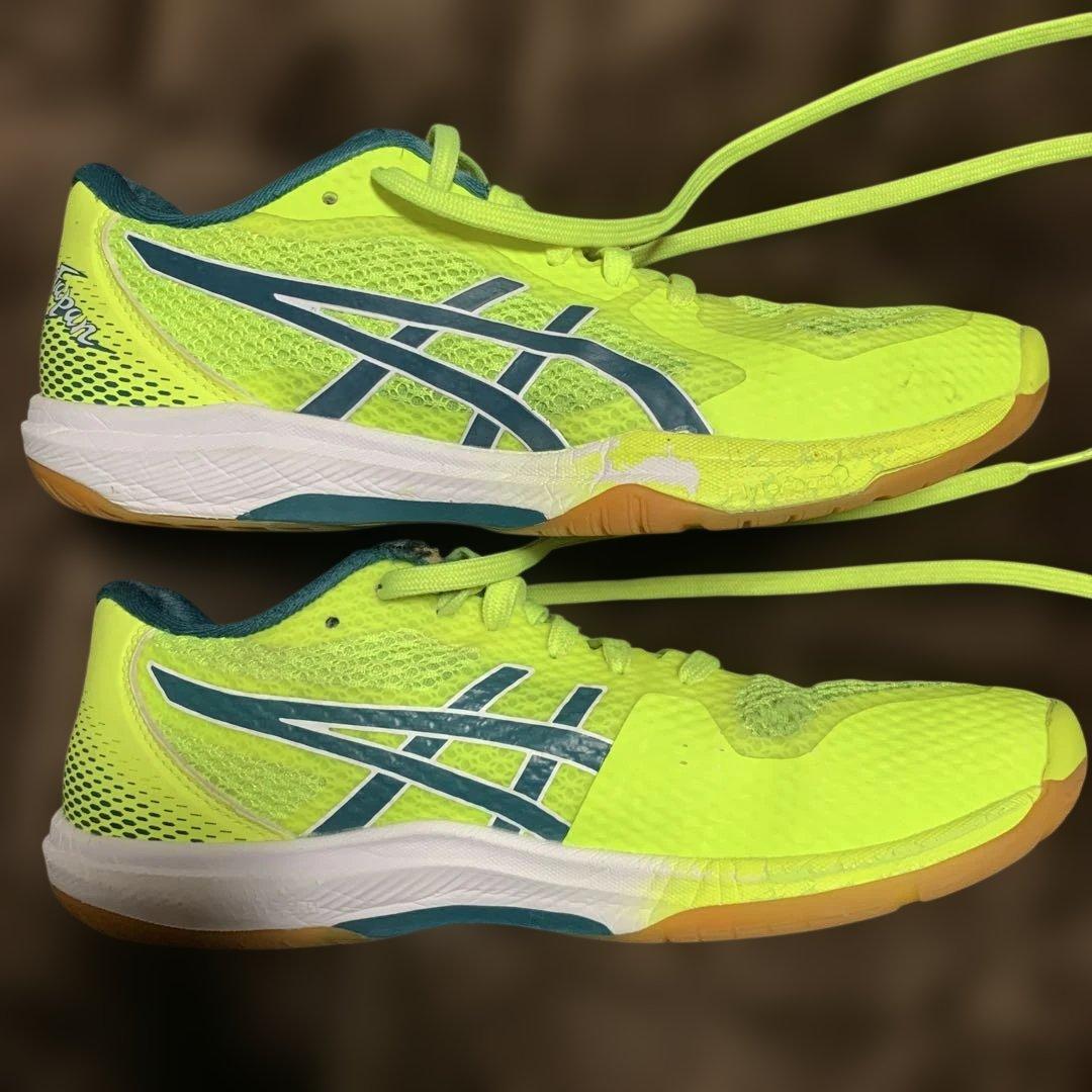 ASICS バレーボールシューズ 24cm 蛍光イエロー