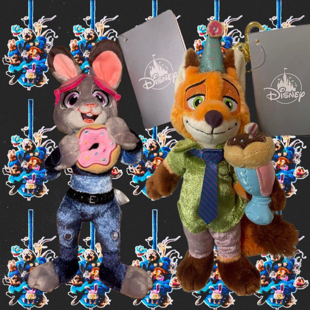 〖新品未使用〗★ズートピア★10TH★ジュディ★ニック★ぬいぐるみキーホルダー★