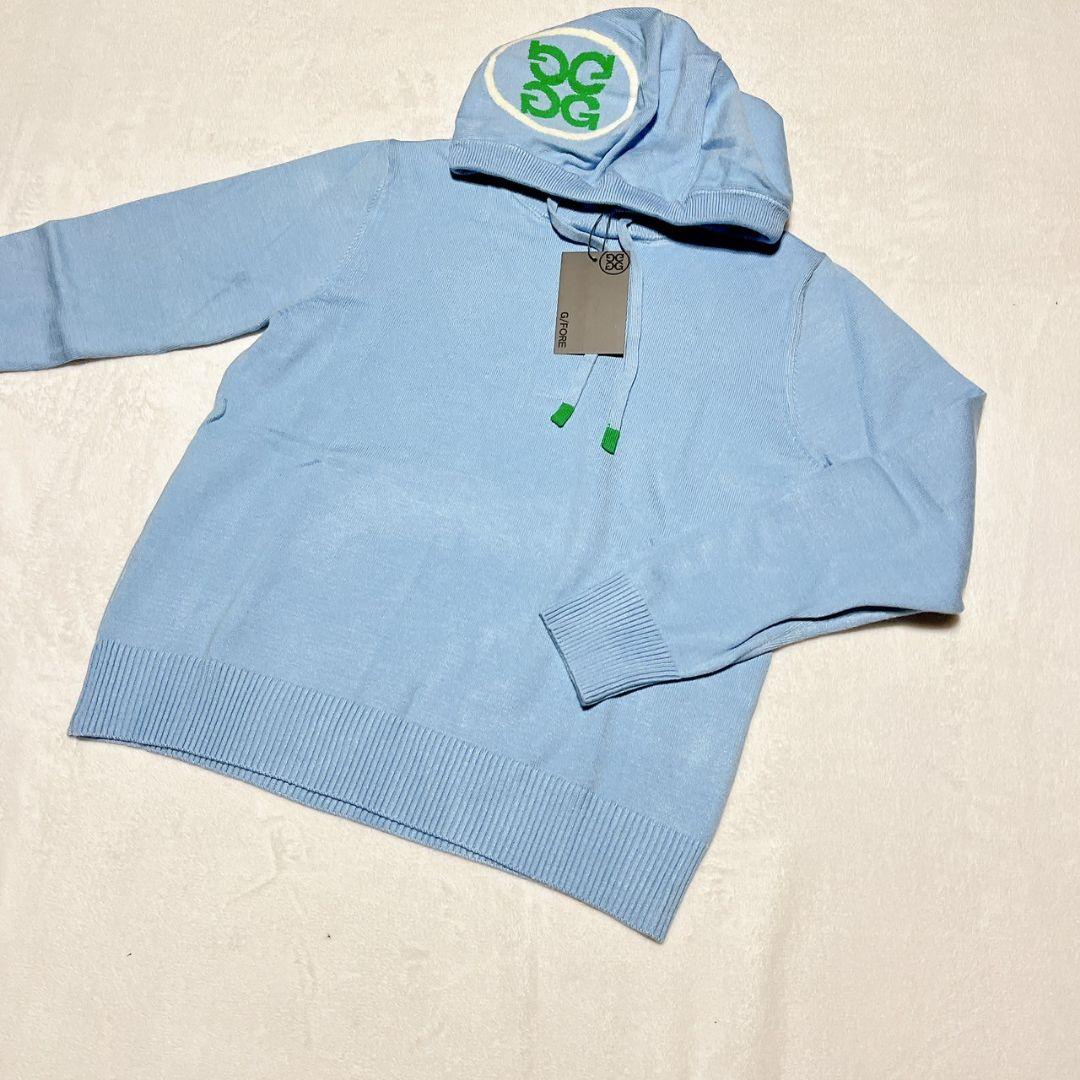 新品　G/FORE　ジーフォア　ゴルフ　フード付セーター　ブルー　レディース