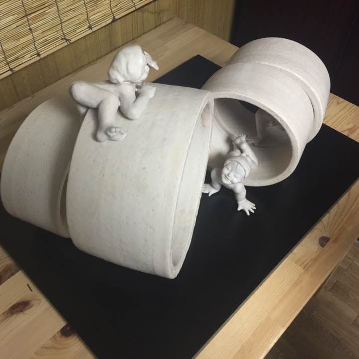 陶芸の置物 日展入選作品