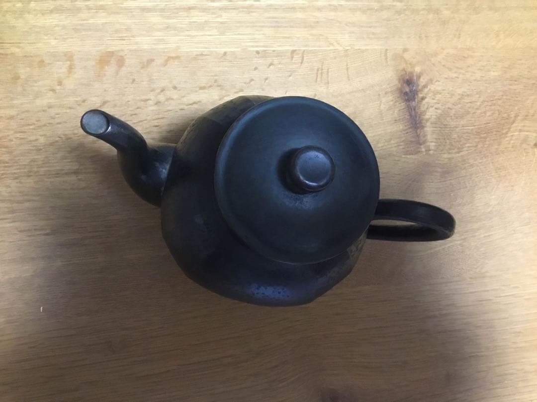 玉川堂　墨黒コーヒーポット水柱やかん美品