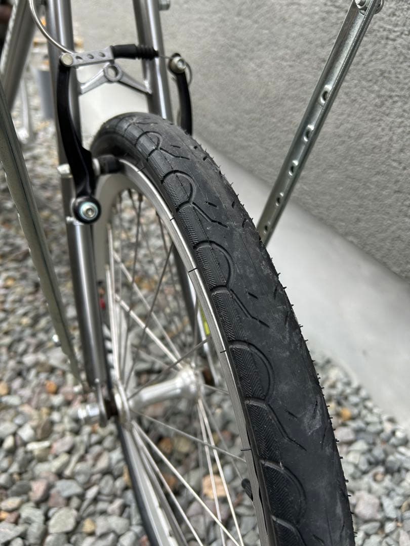 マンハッタンバイク ミニベロ 前カゴ付き　シルバー