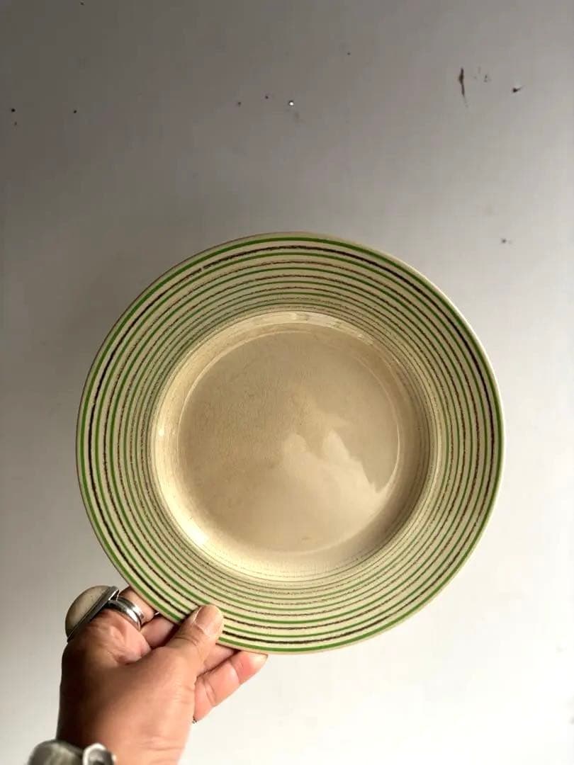 845 英国 アンティーク スージークーパー プレート3点組 クレヨンライン