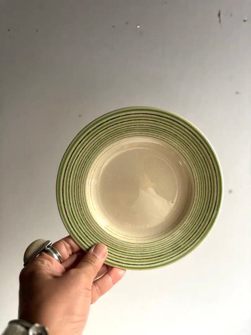 845 英国 アンティーク スージークーパー プレート3点組 クレヨンライン