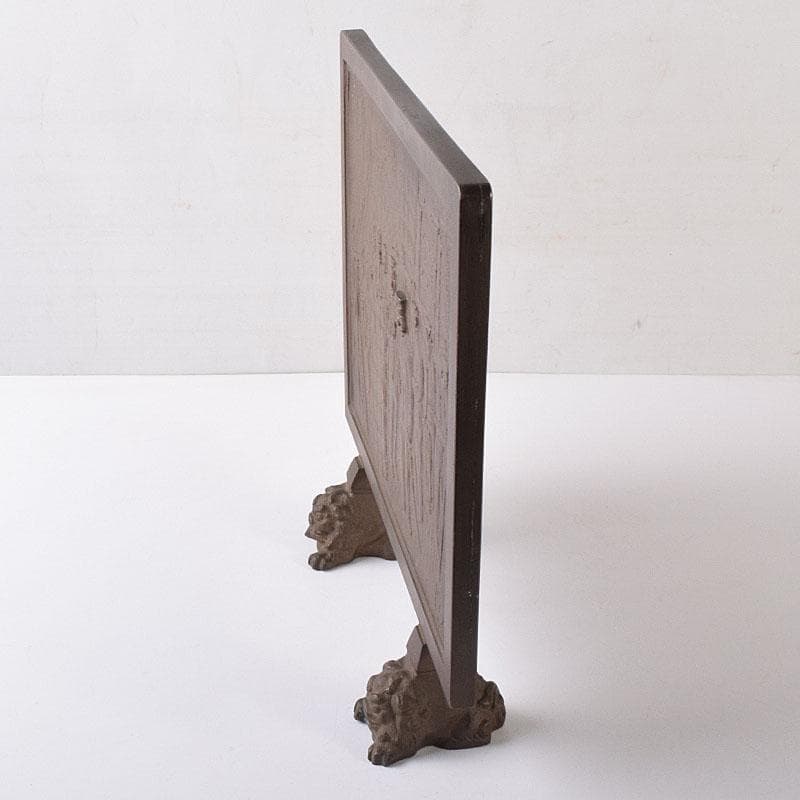 ブロンズ　富国徴兵保険相互会社記念品　衝立　約4㎏　在銘　共箱　V　R8160H