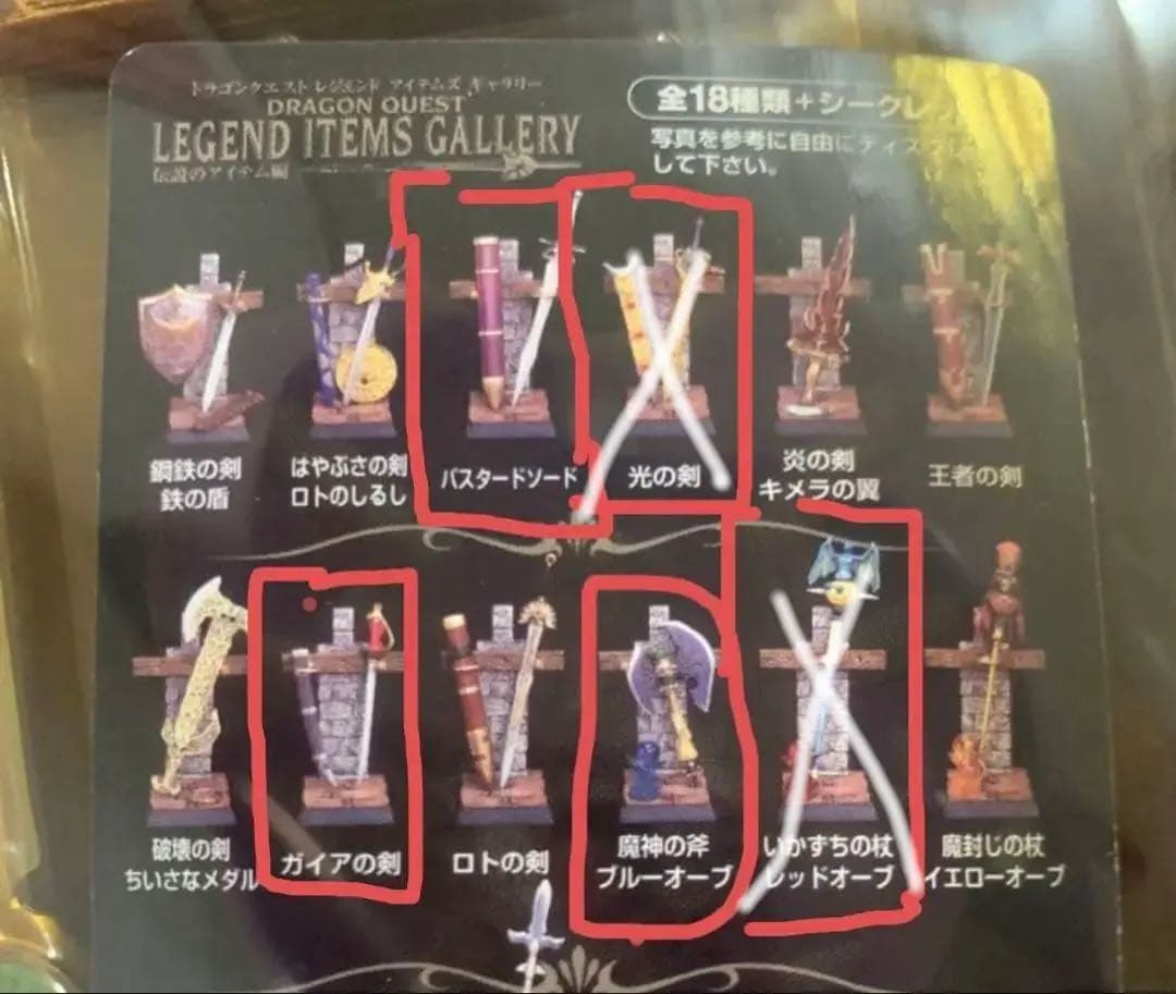 6個セット　レジェンドアイテムギャラリー フィギュアアクセサリーセット