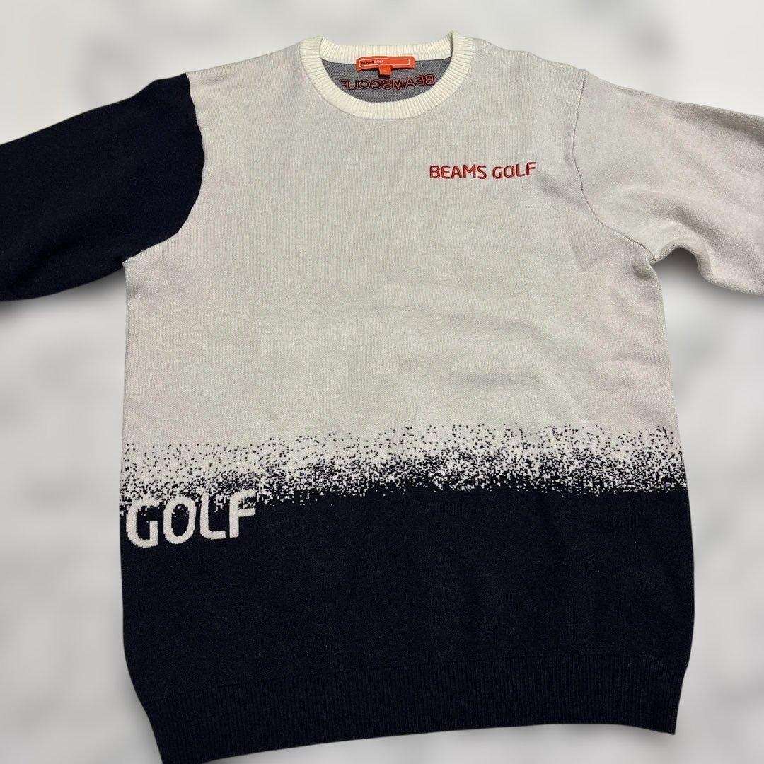 BEAMS GOLF ニット メンズ Sサイズ ベージュ アイボリー ブラック