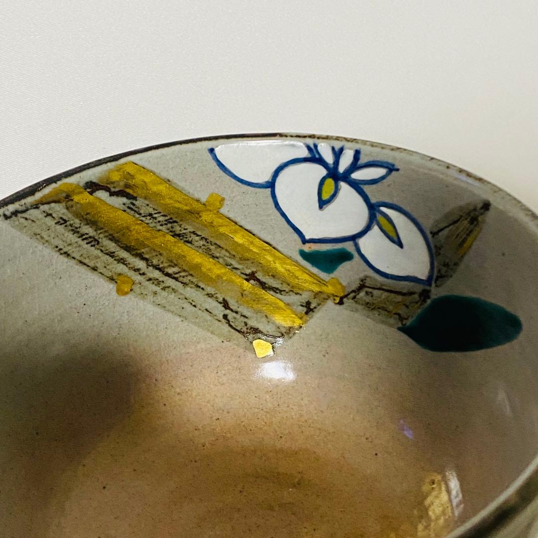 押小路窯 庄左ェ門 作 色絵 抹茶碗 茶道 茶道具 木箱 抹茶 茶碗 茶器