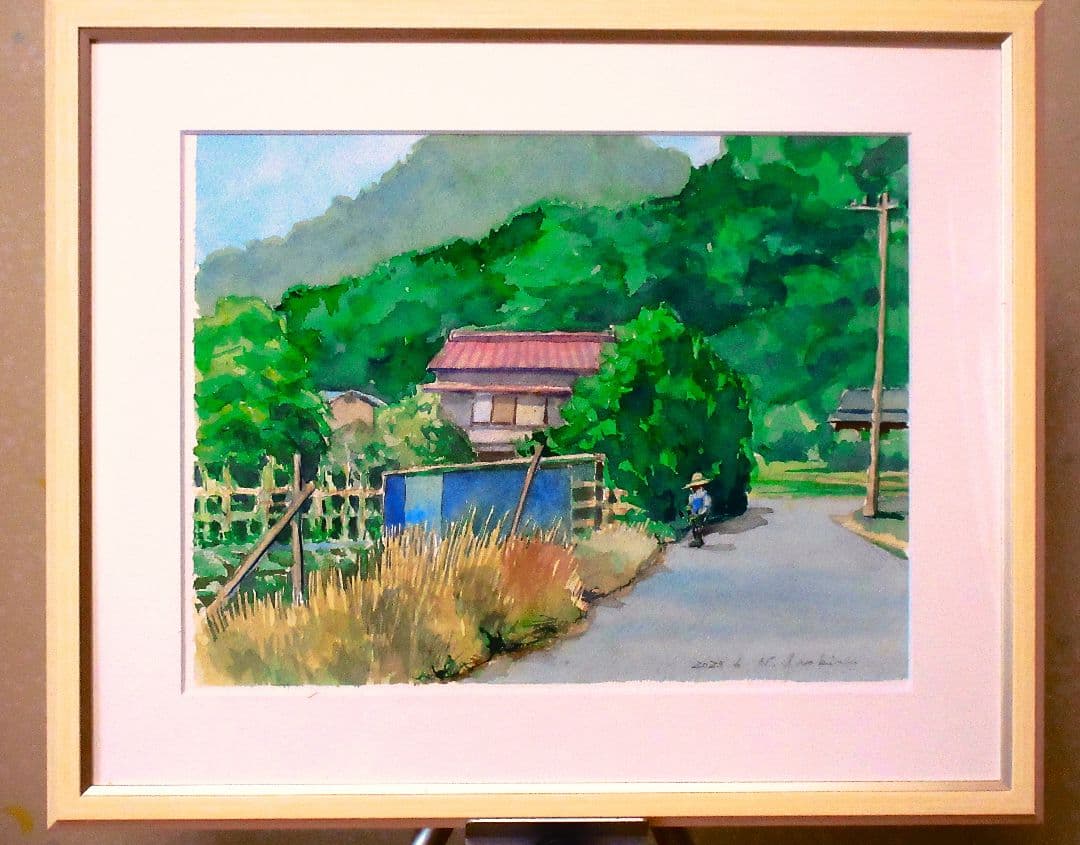 風景画 水彩画 2021年制作 F6サイズ 額装済み