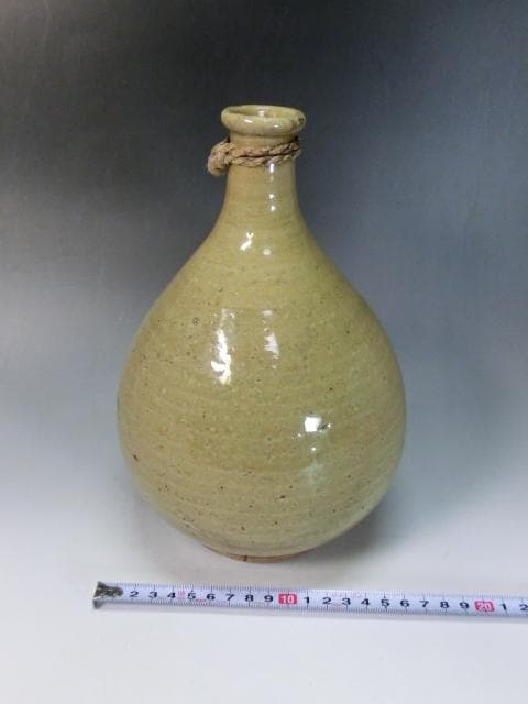 徳利■古い黄瀬戸(江戸期) とっくり 酒器 花瓶 時代物 骨董品■