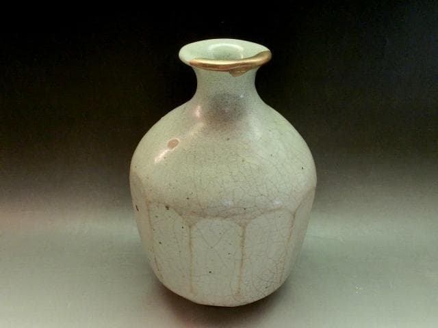 花瓶■李朝白磁貫入面取瓶 金継ぎ直し 花器 古玩 唐物 中国 時代物 骨董品■