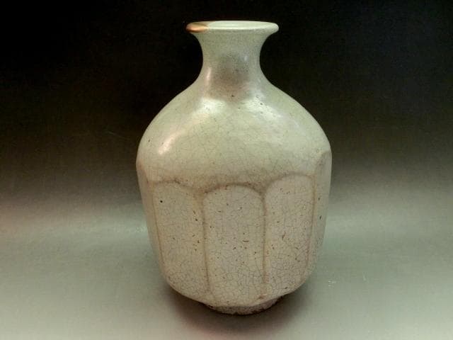 花瓶■李朝白磁貫入面取瓶 金継ぎ直し 花器 古玩 唐物 中国 時代物 骨董品■