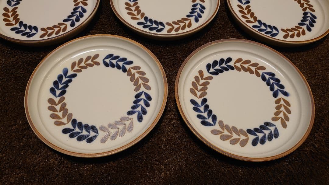 古伊万里　伊万里瀬戸焼　中皿　色絵　５客