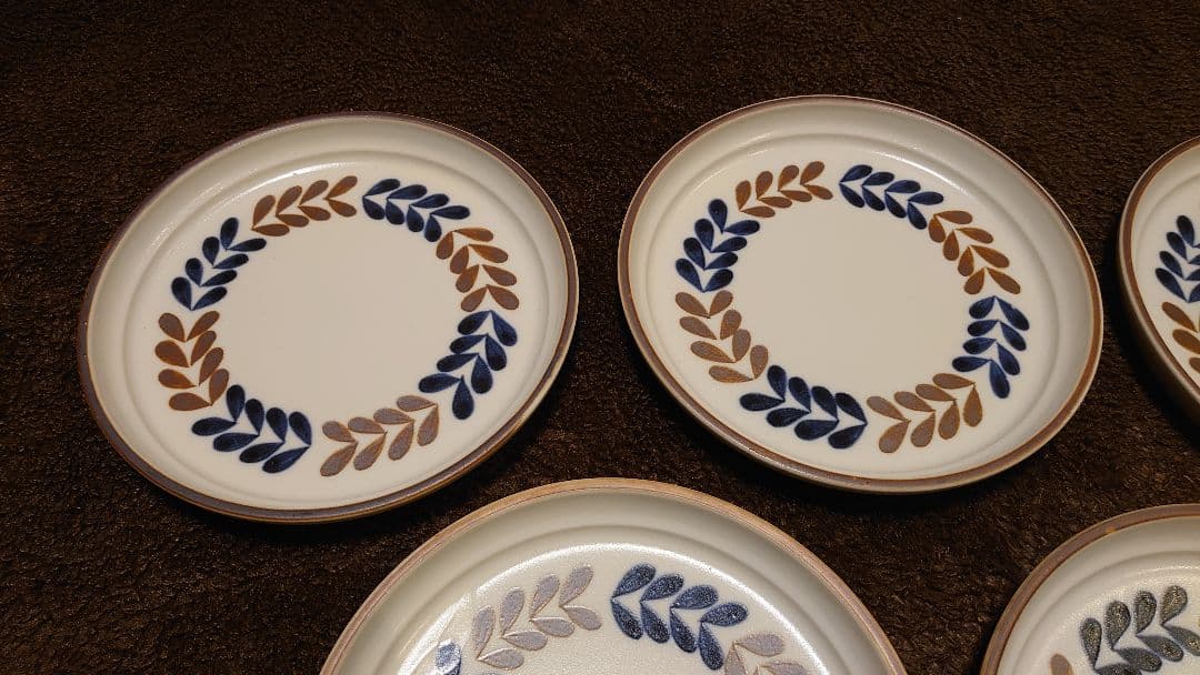 古伊万里　伊万里瀬戸焼　中皿　色絵　５客