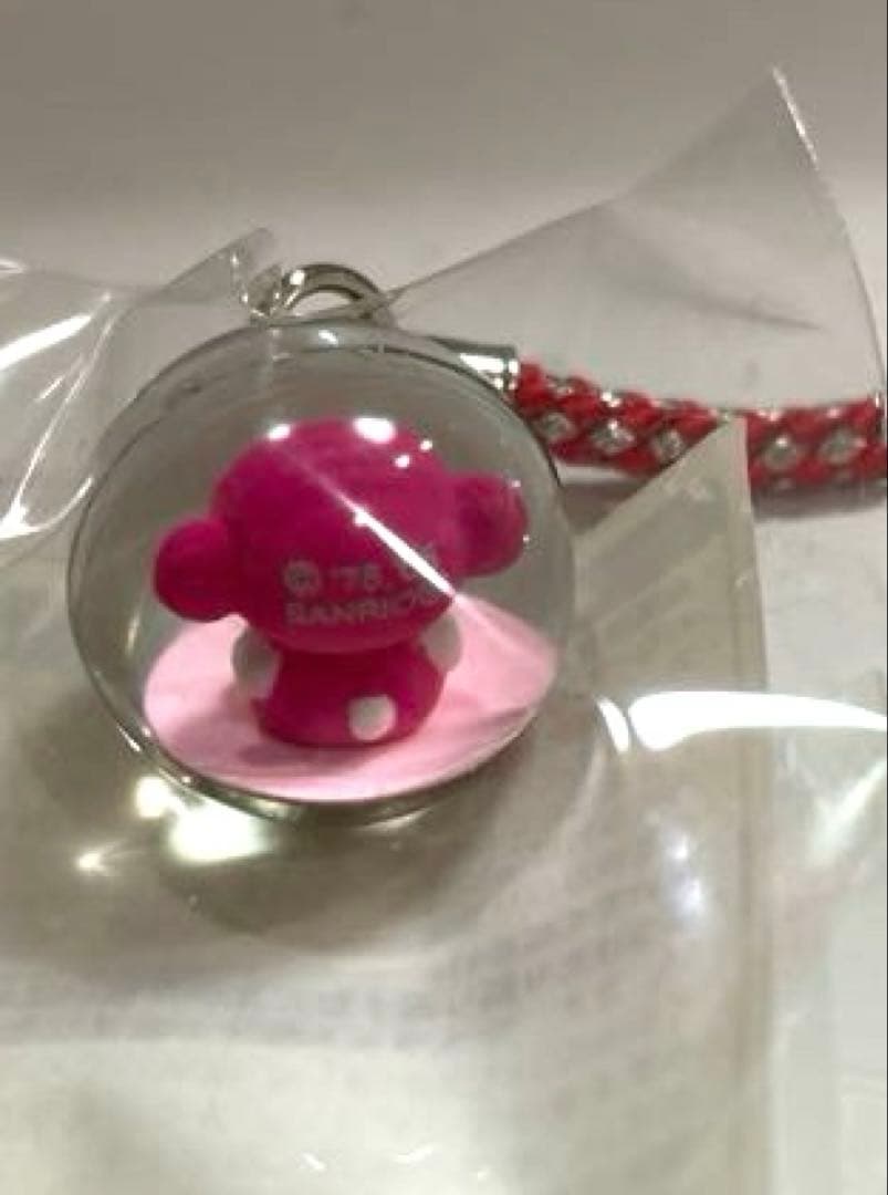 d*7様 ハローキティ 根付 ストラップ【希少】 十二支　申　水入り丸玉根付け