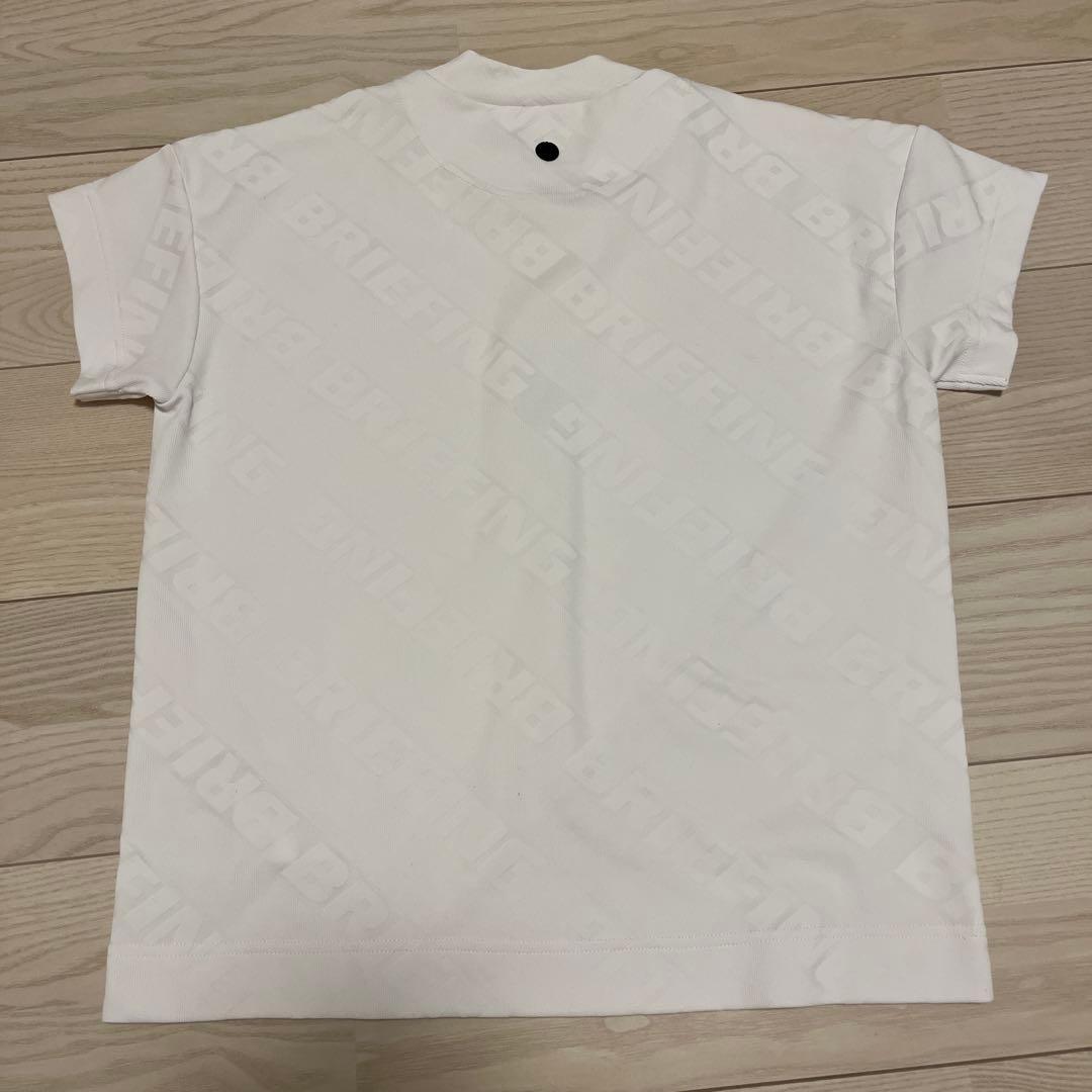 BRIEFING ホワイト　ロゴ　モックネックシャツ Mサイズ