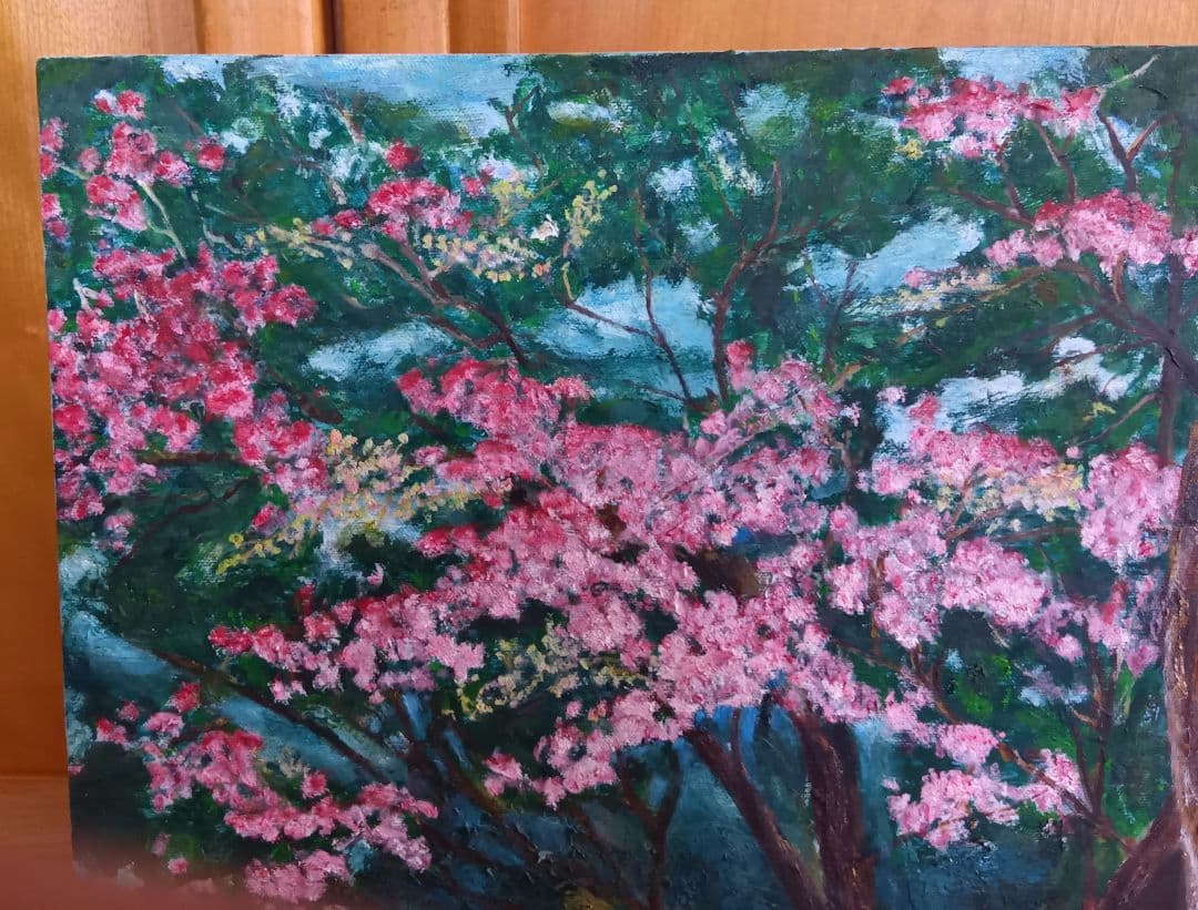 油絵 風景画 ✡️ サルスベリ② P10【8月】