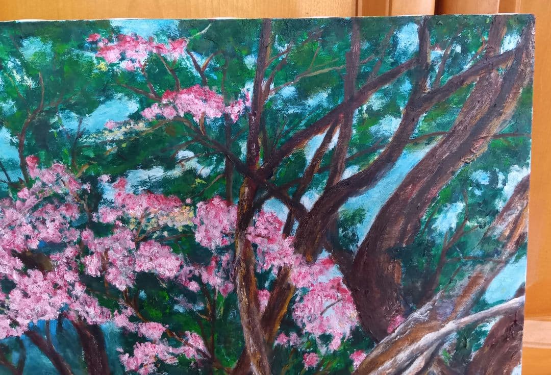 油絵 風景画 ✡️ サルスベリ② P10【8月】