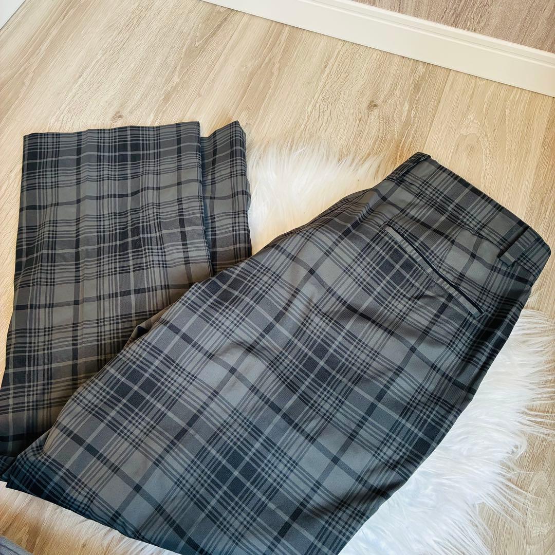 未使用級　NIKE GOLF ナイキゴルフ　タイガーウッズ　チェック　ロゴ刺繍