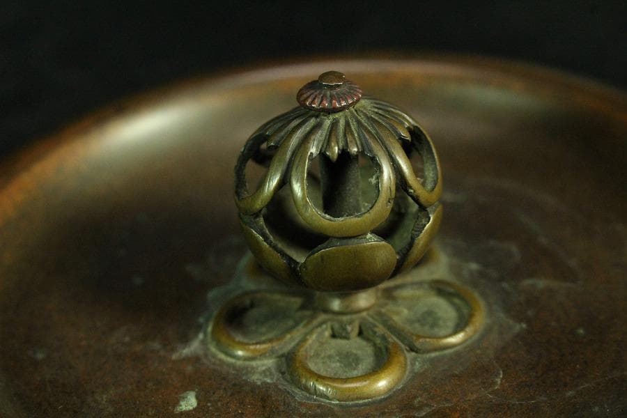 茶道具 饕餮紋 釜 古作 時代物(K-A822)