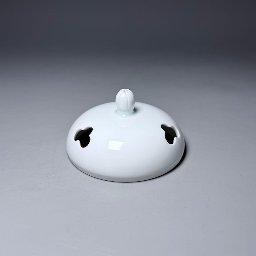 国重要無形文化財　人間国宝　井上萬二　自作　白磁香炉　共箱　共布　究極の白磁