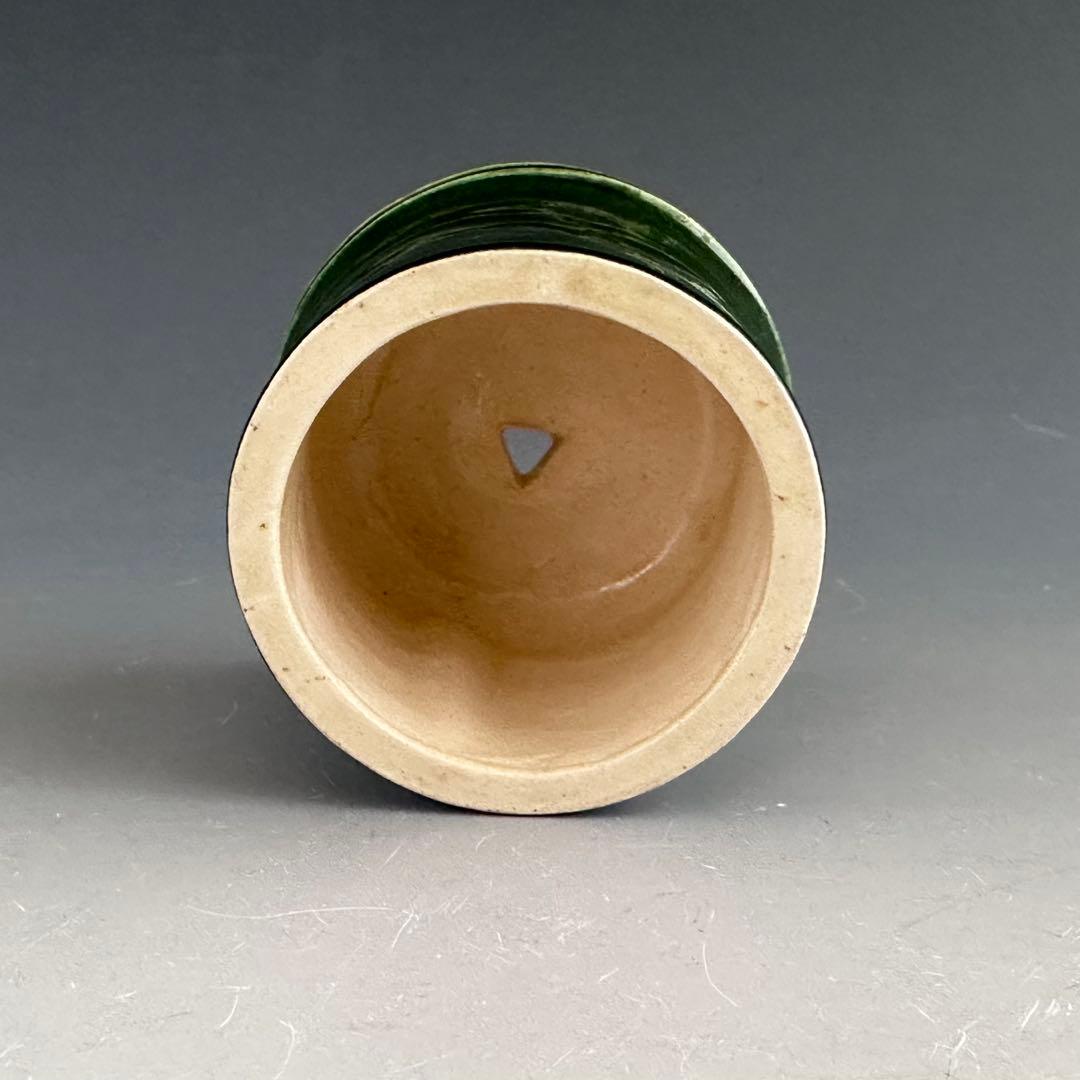 茶道具　竹節　蓋置　9代　大樋長左衛門　共箱　陶芸　楽焼　金沢　茶会