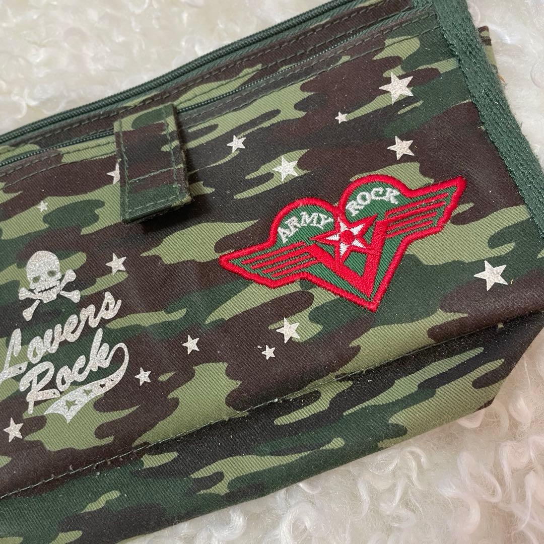 00s 平成レトロ　迷彩ドクロ筆箱　ペンケース　y2k 平成ギャル　平成女児
