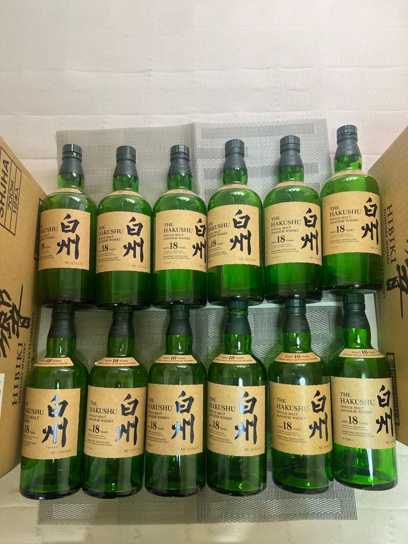 サントリー白州18年空ボトル2行11本3行1本の12本セッ★SUNTORY